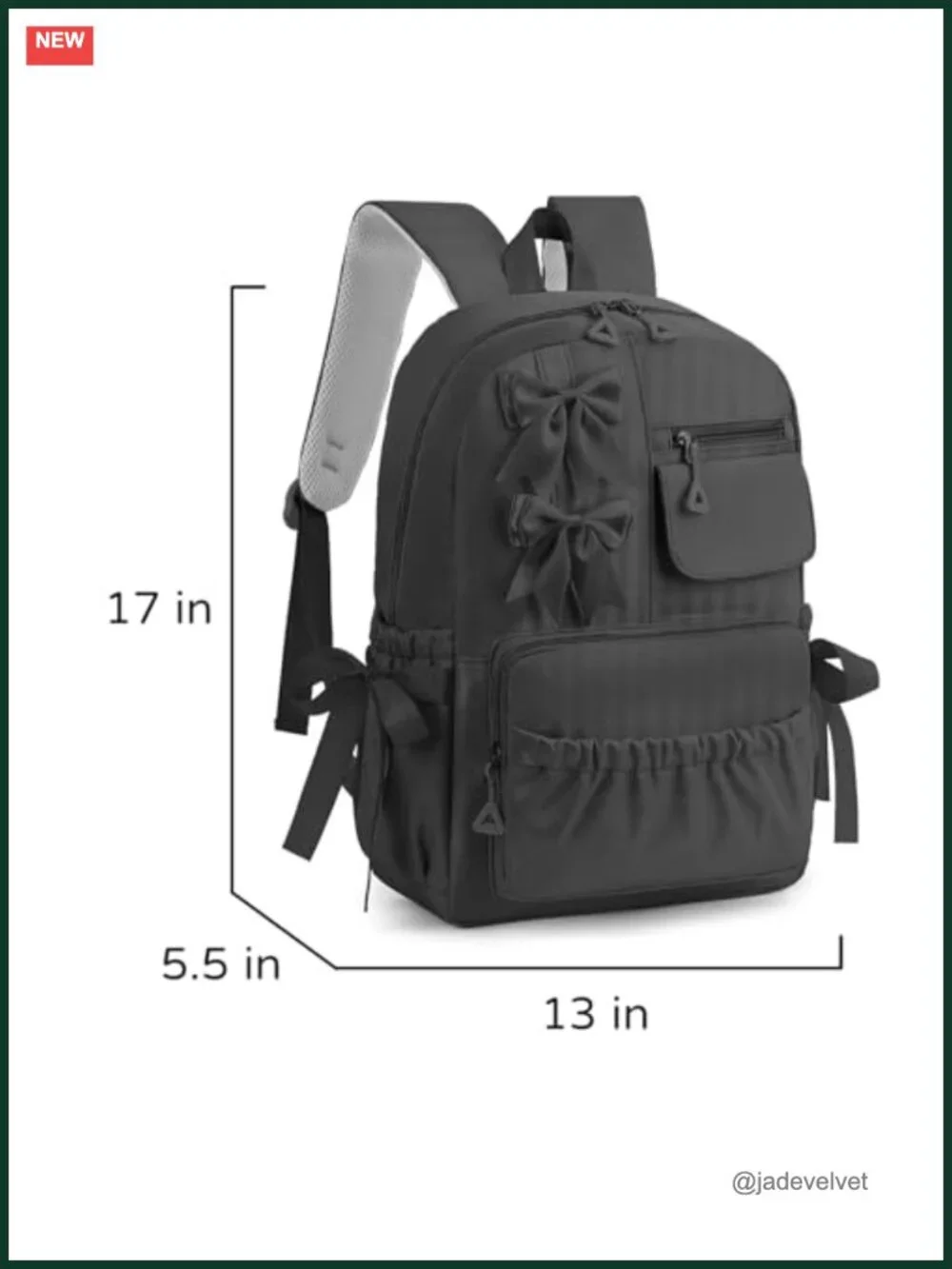 Kawaii Backpack with Bows for Girls High School Bookbag